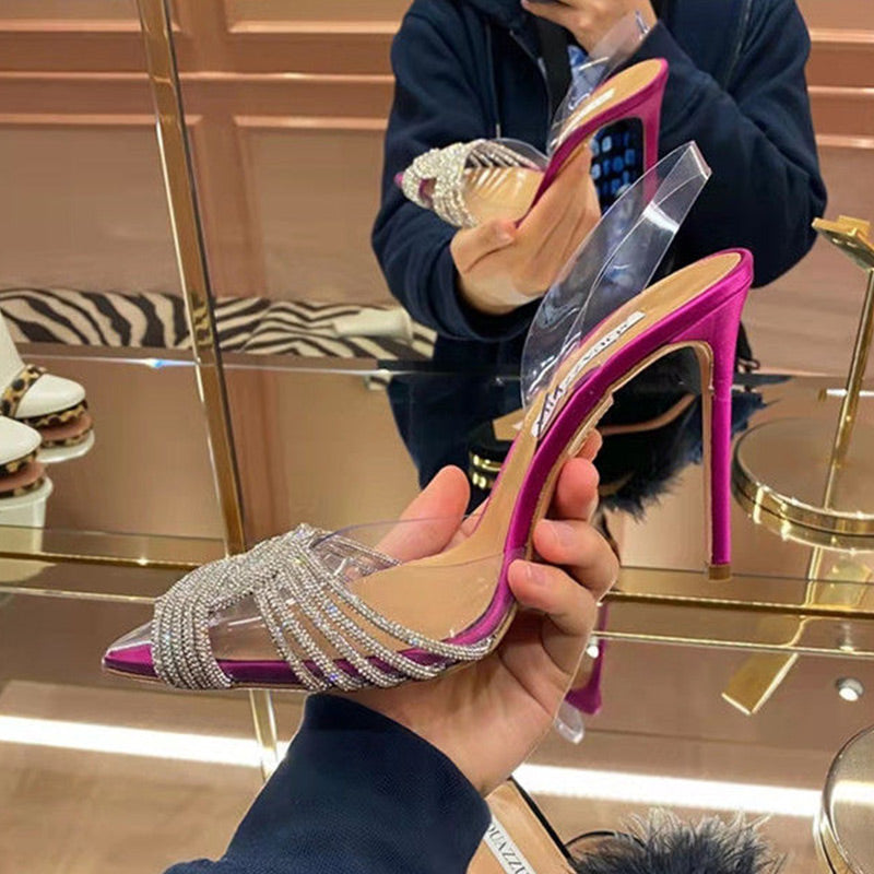 Sandalen mit Strass und spitzer Zehenpartie – Bild 6 | LuxeStyle