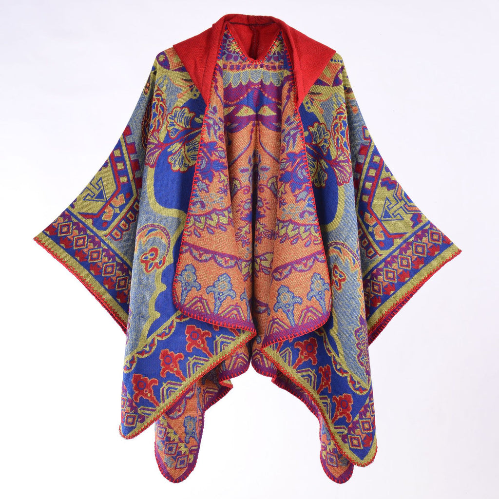 Kapuzencape mit Jacquardmuster – Bild 6 | LuxeStyle
