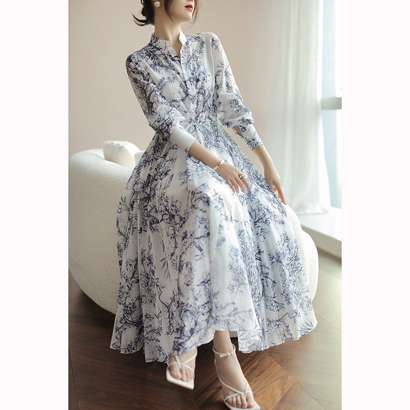 Midi-Kleid im chinesischen Stil mit Taillenschnürung – Bild 2 | LuxeStyle