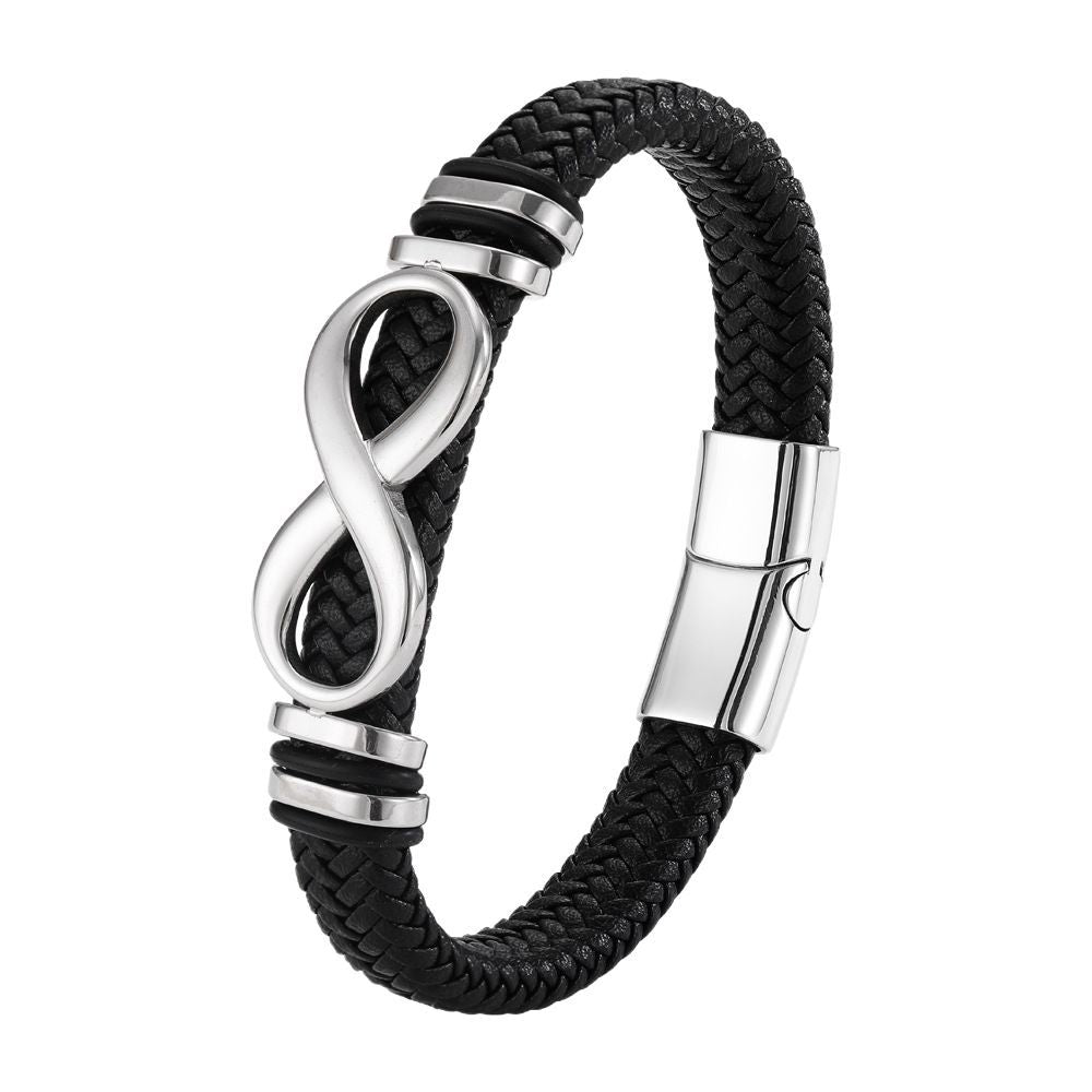 Geflochtenes Edelstahl-Lederarmband – Bild 3 | LuxeStyle