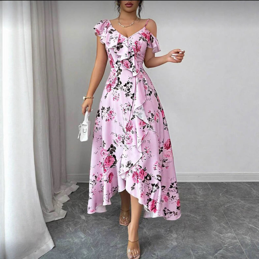Geblümtes Maxi-Kleid mit U-Boot-Ausschnitt – Bild 5 | LuxeStyle