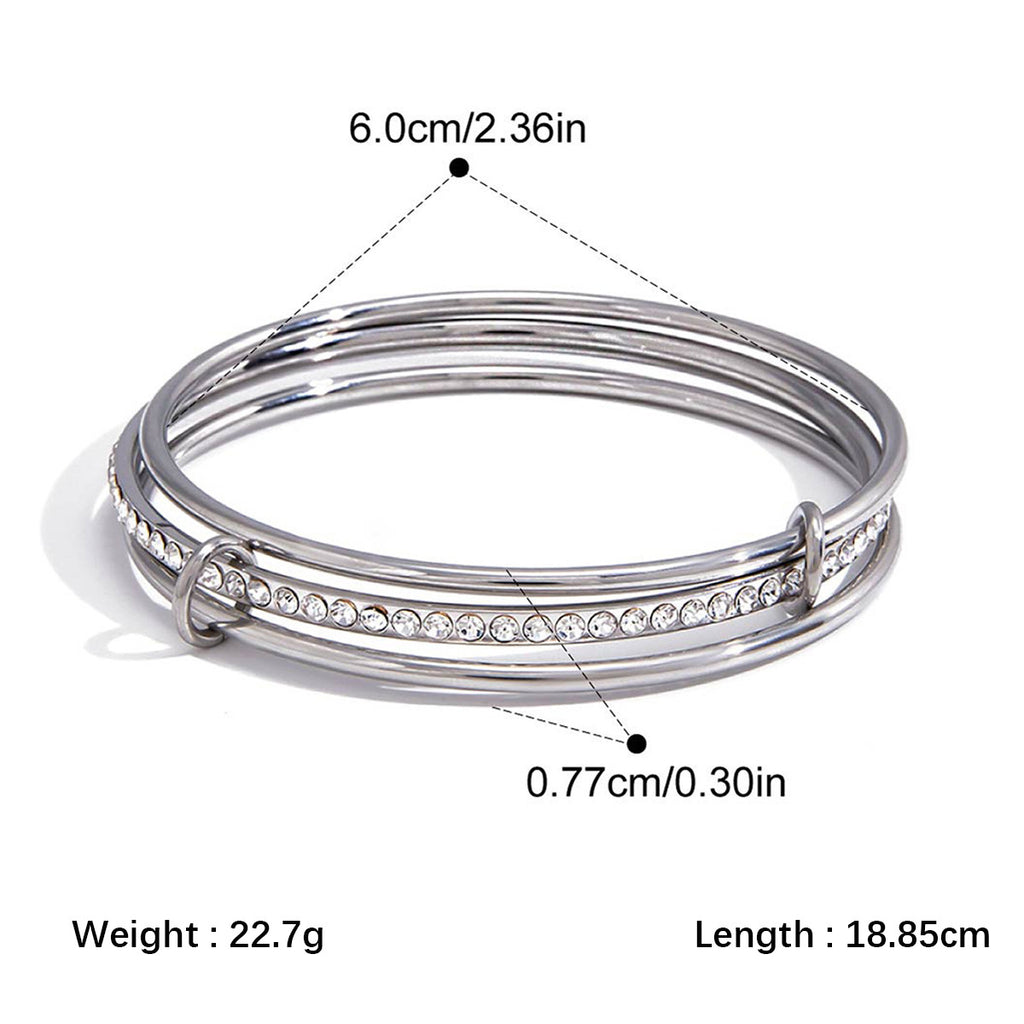 Zirkon-Armband aus Edelstahl