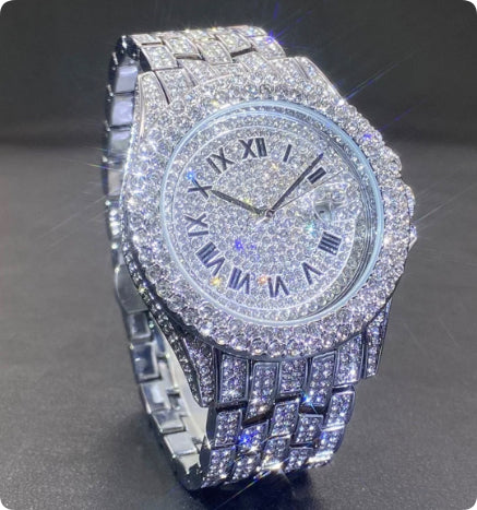 Premium-Diamant Herrenquarzuhren mit Kalendarfunktion