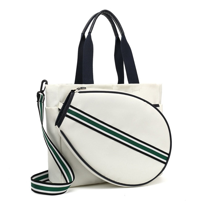 Tennis-Schläger-Tasche Grün/Weinrot – Bild 4 | LuxeStyle