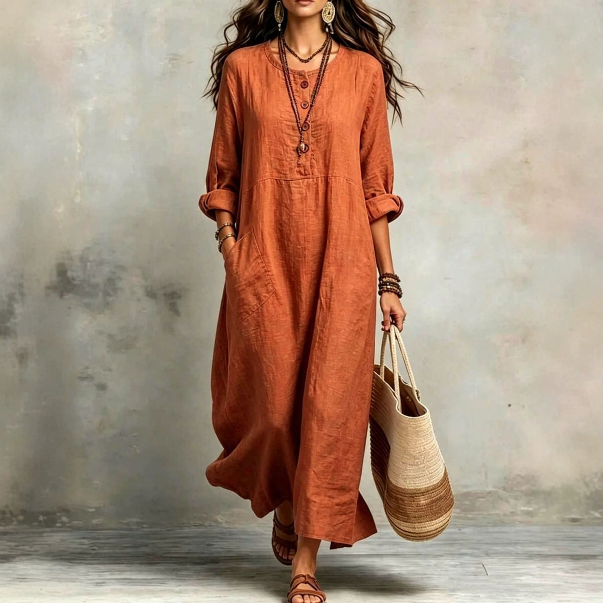 Casual-Langarm-Kleid – Bild 5 | LuxeStyle
