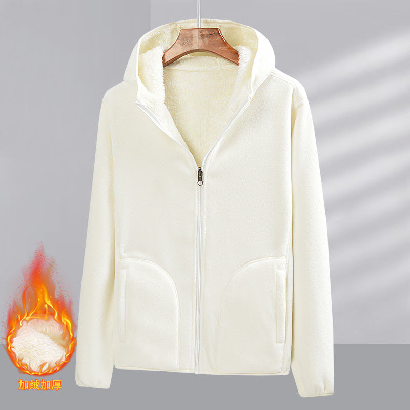 Wende-Fleece-Cardigan mit Kapuze