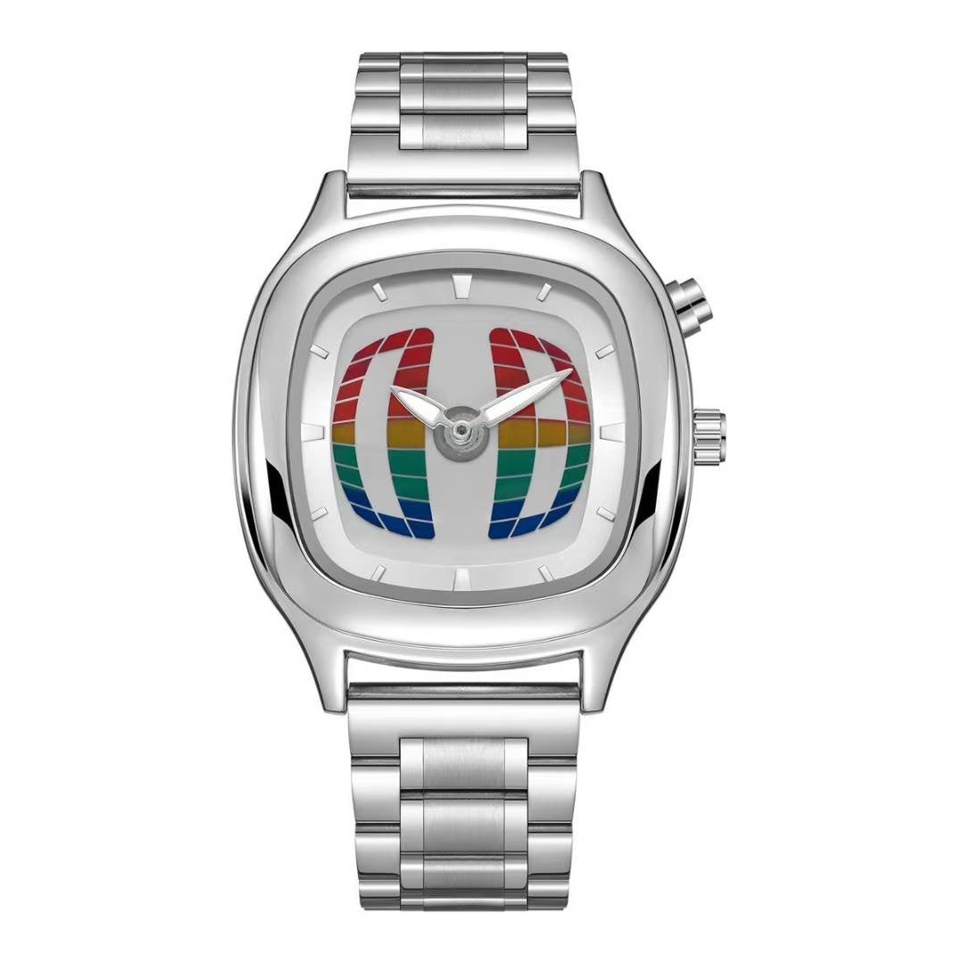 Retro-Armbanduhr Edelstahl