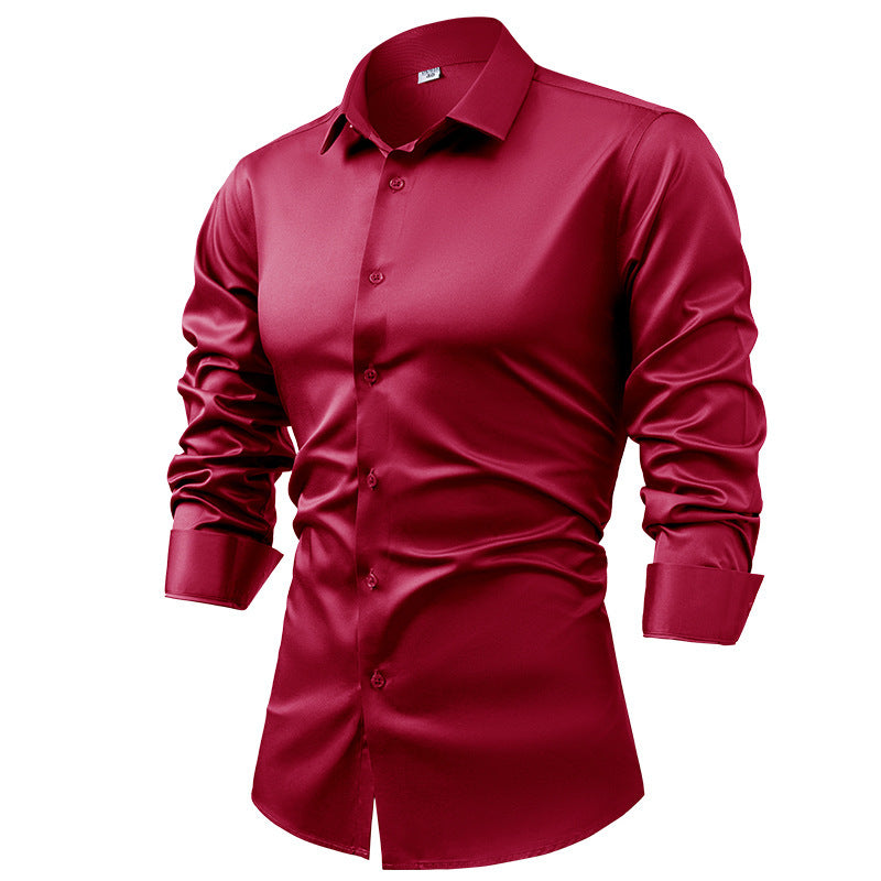 Satinlangarm Shirt Herren – Bild 7 | LuxeStyle