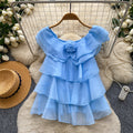Chiffonbluse mit Rüschensaum