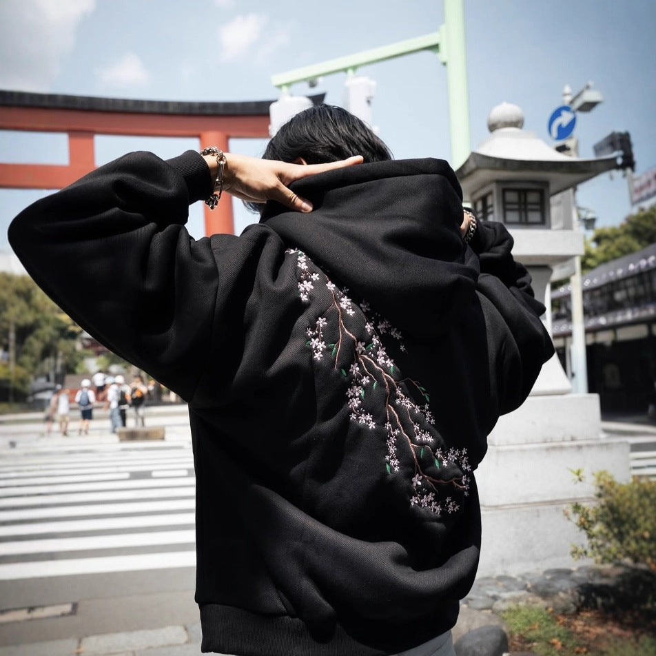 Hoodie Kirschblüte Street Hip Hop Retro
