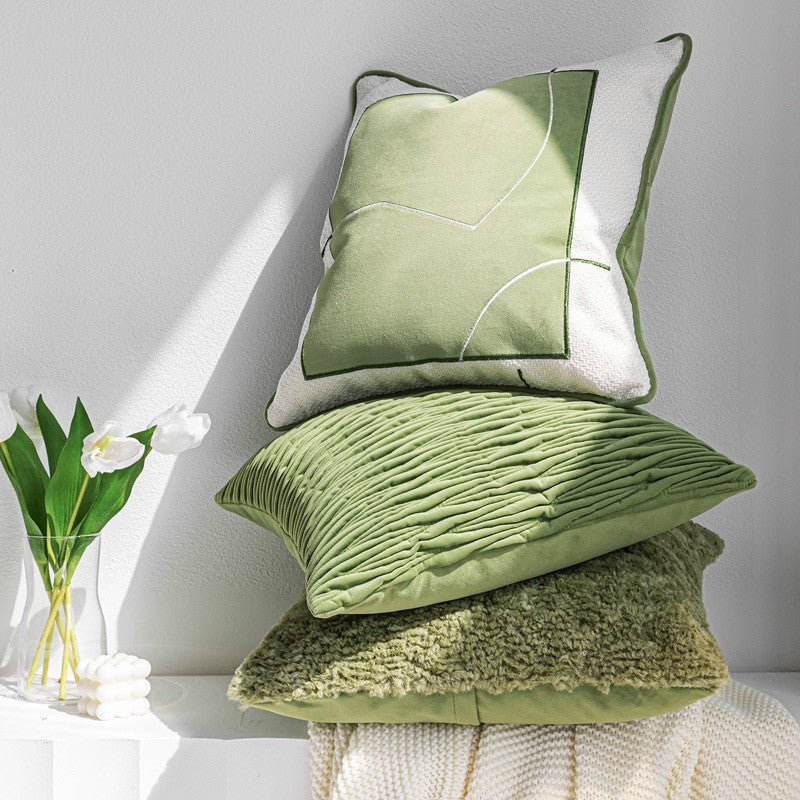 Grünes Plissee-Kissen für Sofa – Bild 2 | LuxeStyle