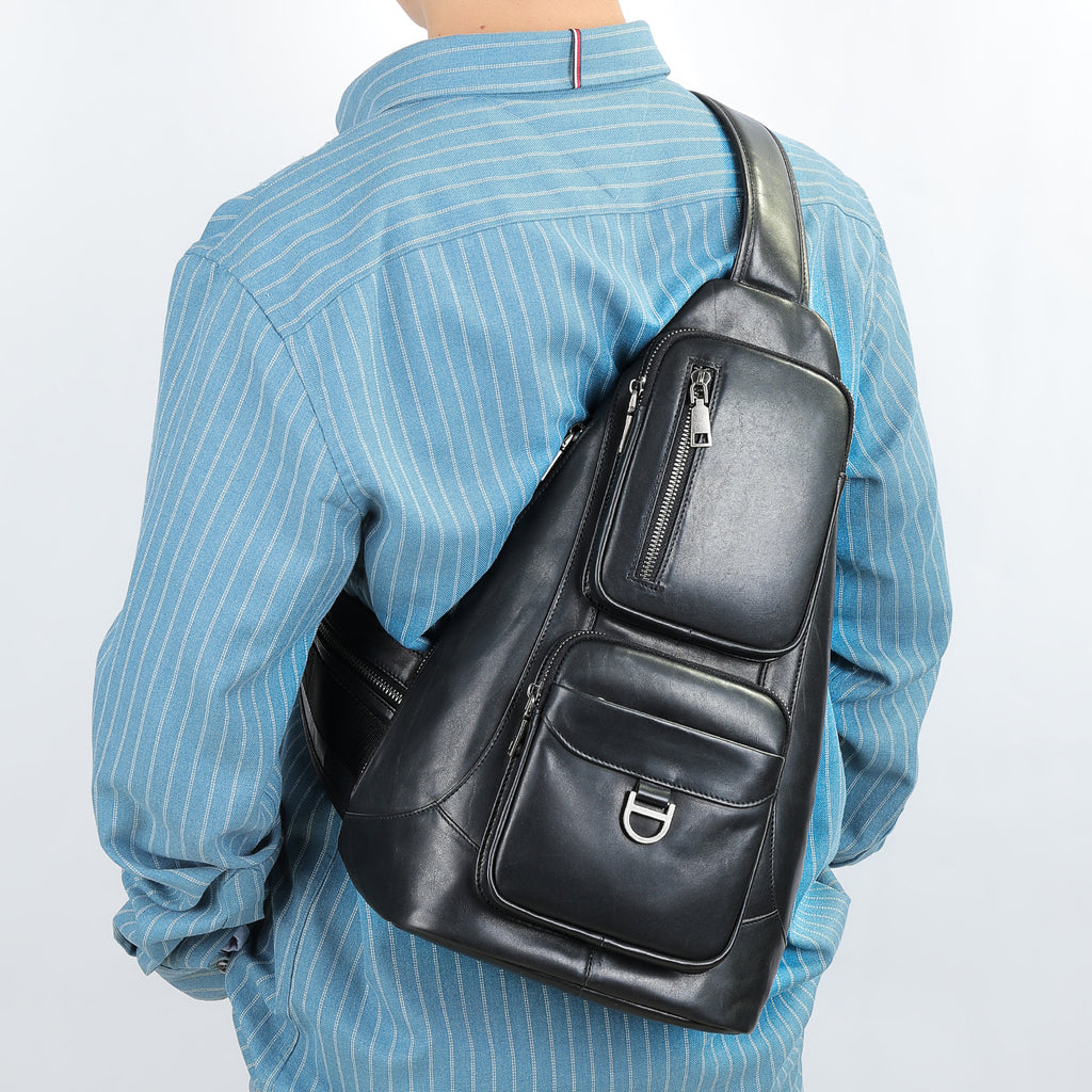 Brusttasche aus Rindsleder, Vintage