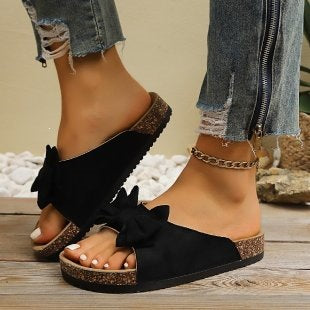 Matte Sandalen mit Schleife