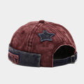 Docker-Mütze Washed Denim mit Stern-Patch