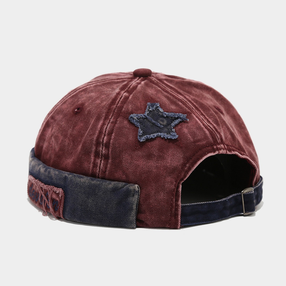 Docker-Mütze Washed Bordeaux Marin Stern