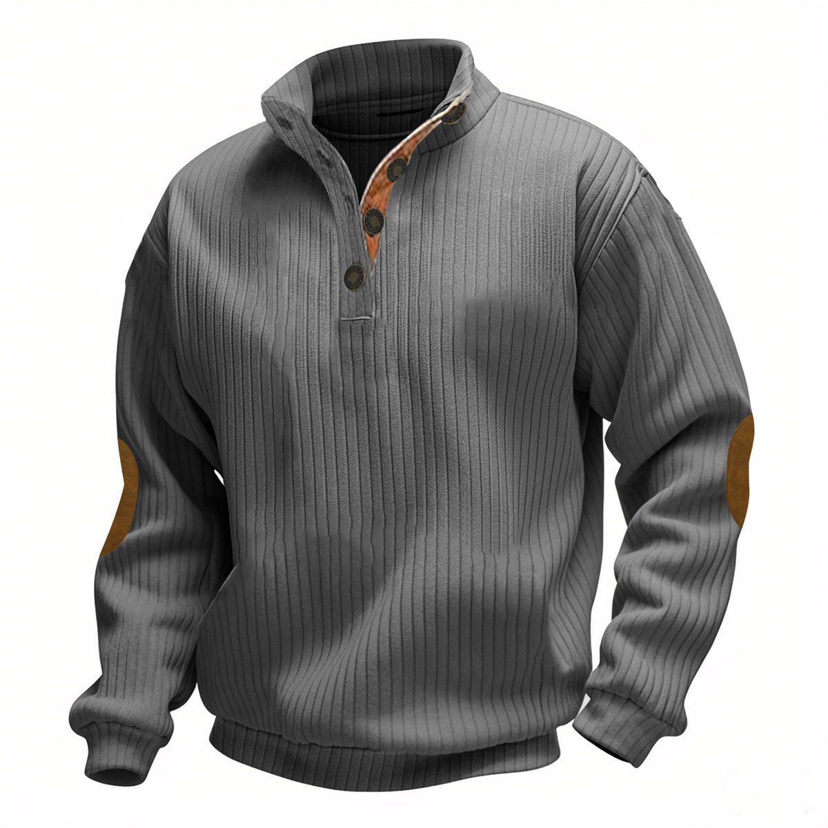 Jacquard Rippstrick Stehkragen Langarmshirt Herren – Bild 8 | LuxeStyle