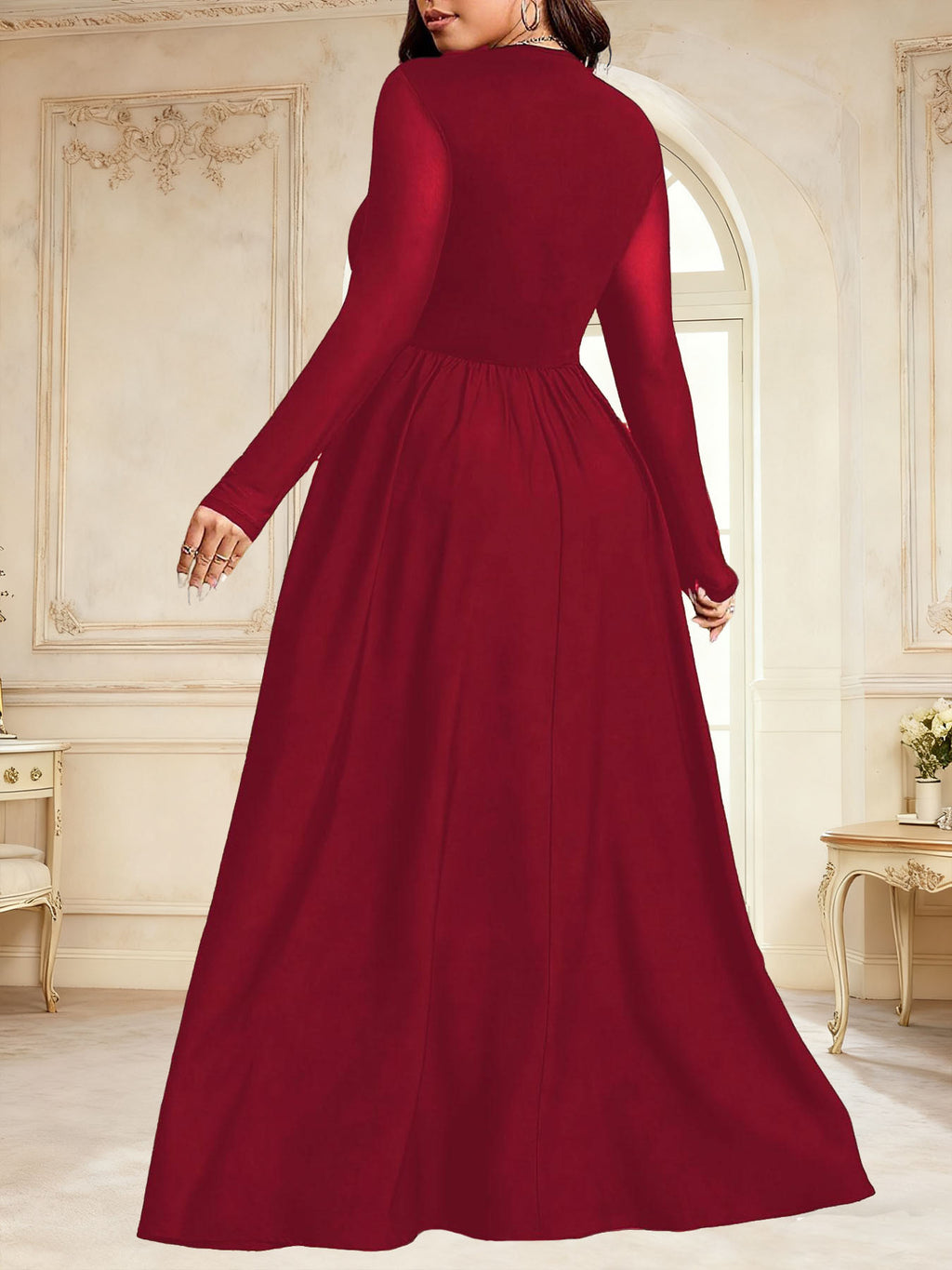 Elegantes Vintage Maxikleid mit eckigem Ausschnitt