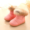 Wasserdichte Mädchen-Stiefel mit echtem Hasenfell