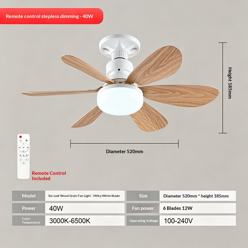 Holzimitat-Deckenventilator mit Blumenmuster