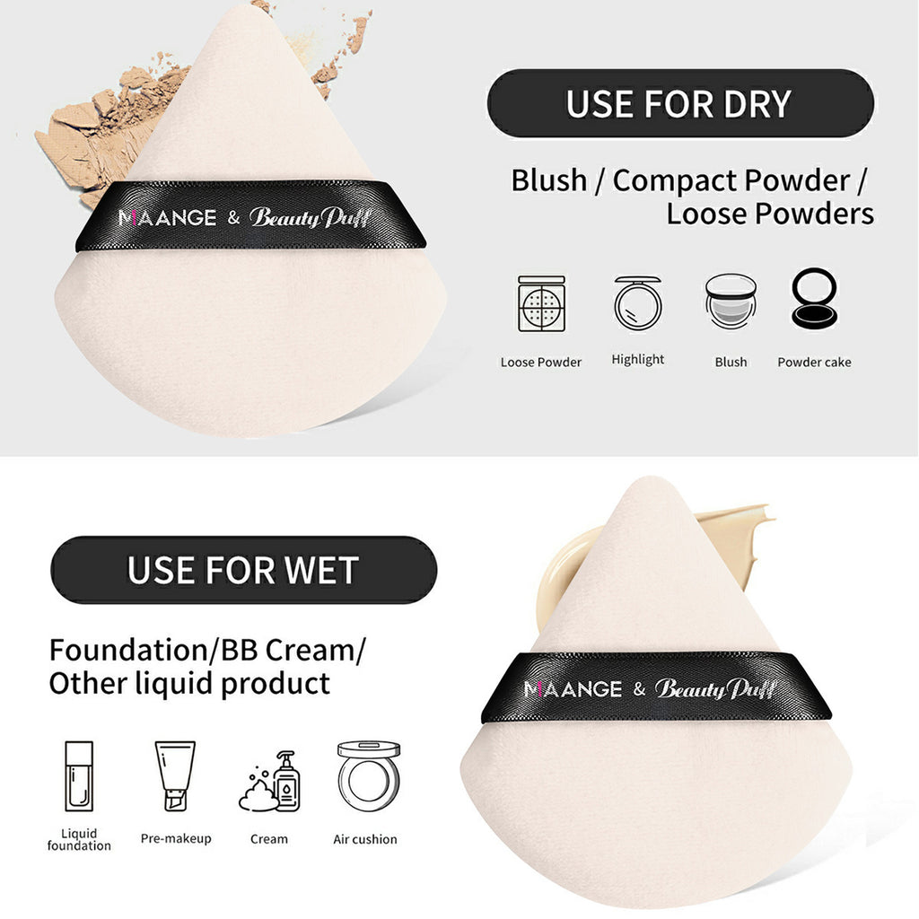 Makeup Pinsel & Dreiecks-Puderquasten-Set