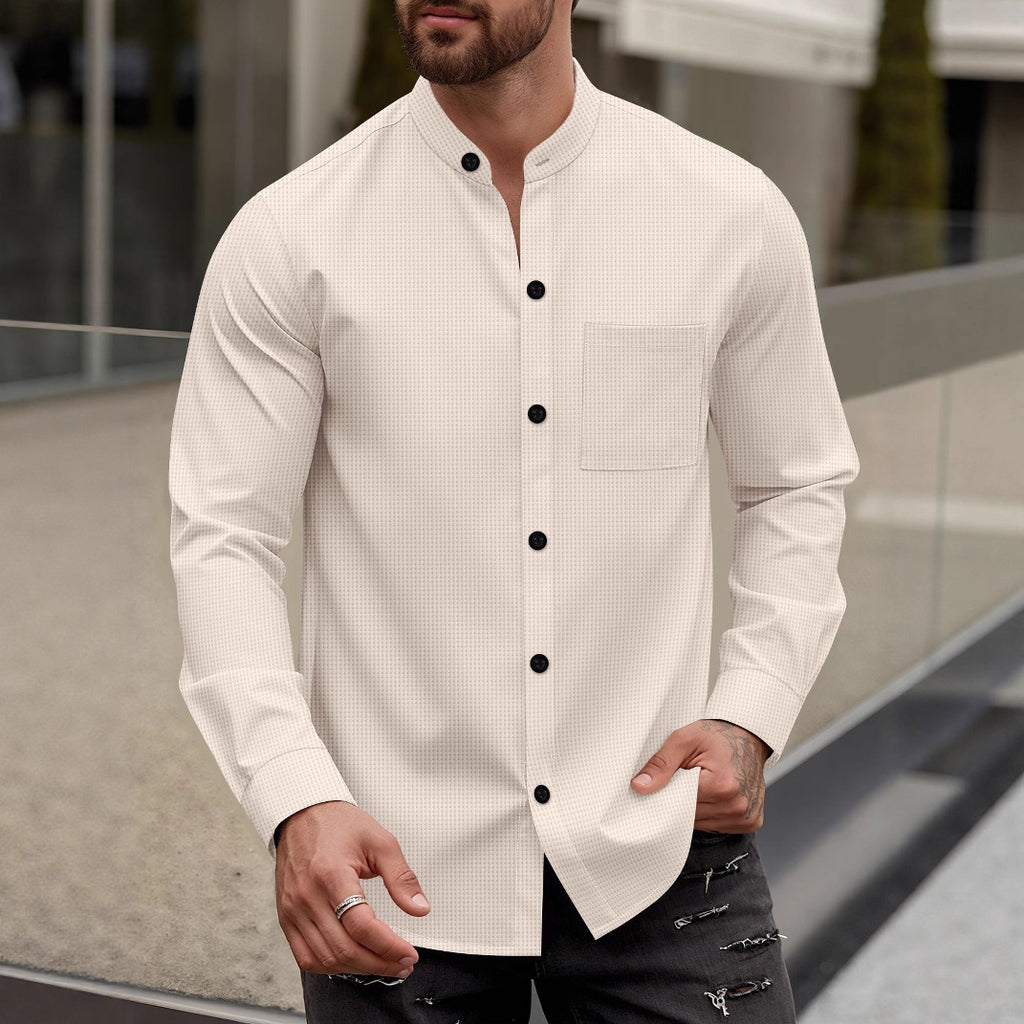 Herren Cardigan mit Stehkragen und langen Ärmeln – Bild 6 | LuxeStyle