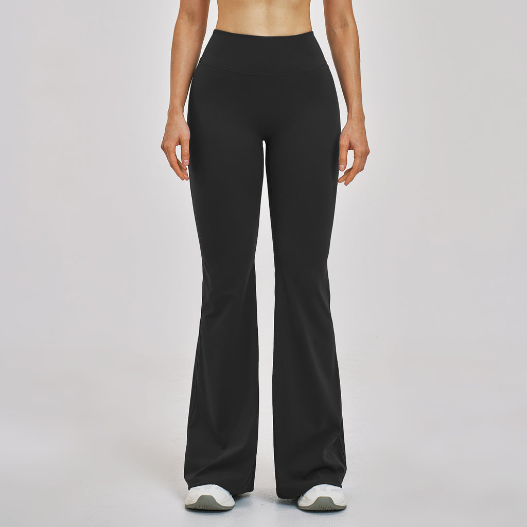 High-Waist Fitnesshose mit leicht ausgestelltem Bein