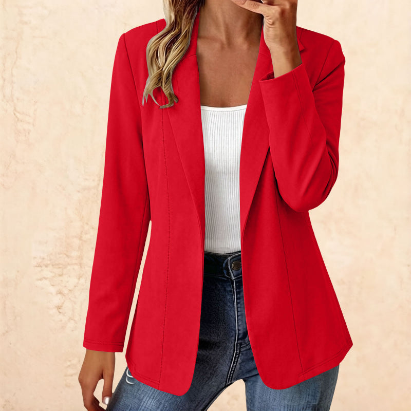 Long-Blazer «Milano» · uni, ohne Knöpfe (Damen) – LuxeStyle