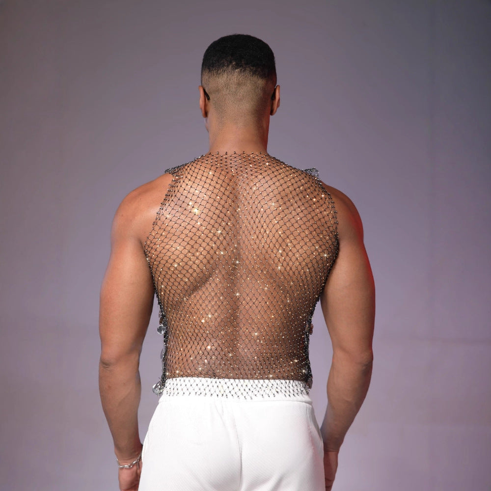 Glitzerndes Pailletten-Tanktop für Herren – Bild 4 | LuxeStyle