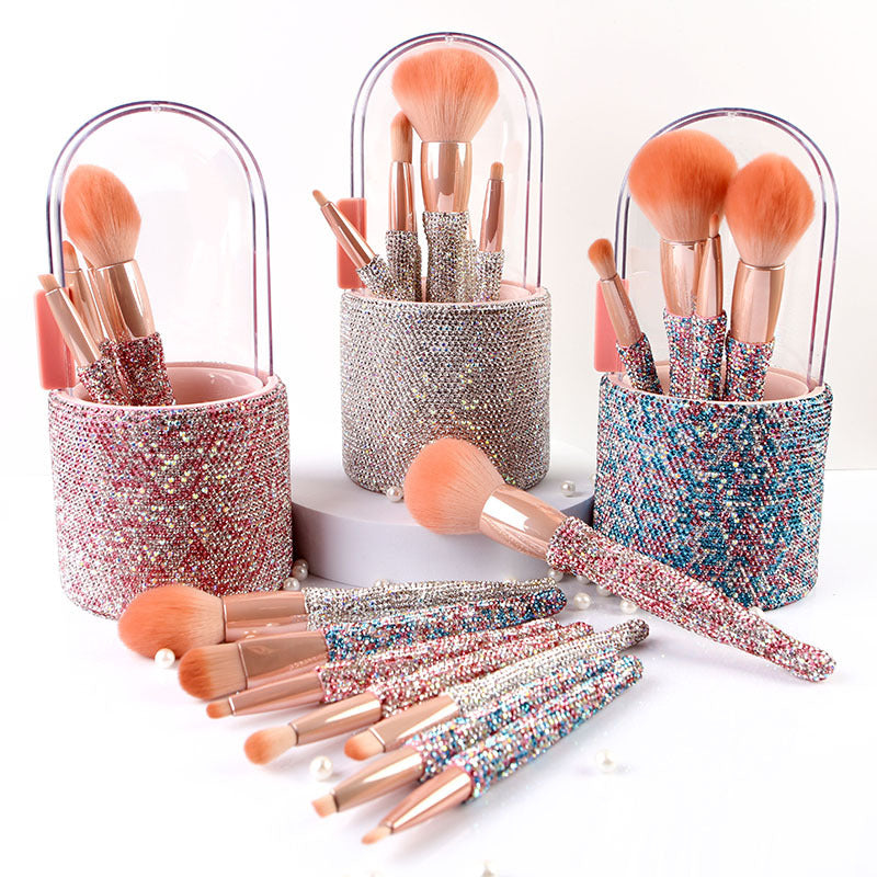 8er-Set Make-up Pinsel mit Diamant-Besatz – Bild 1 | LuxeStyle