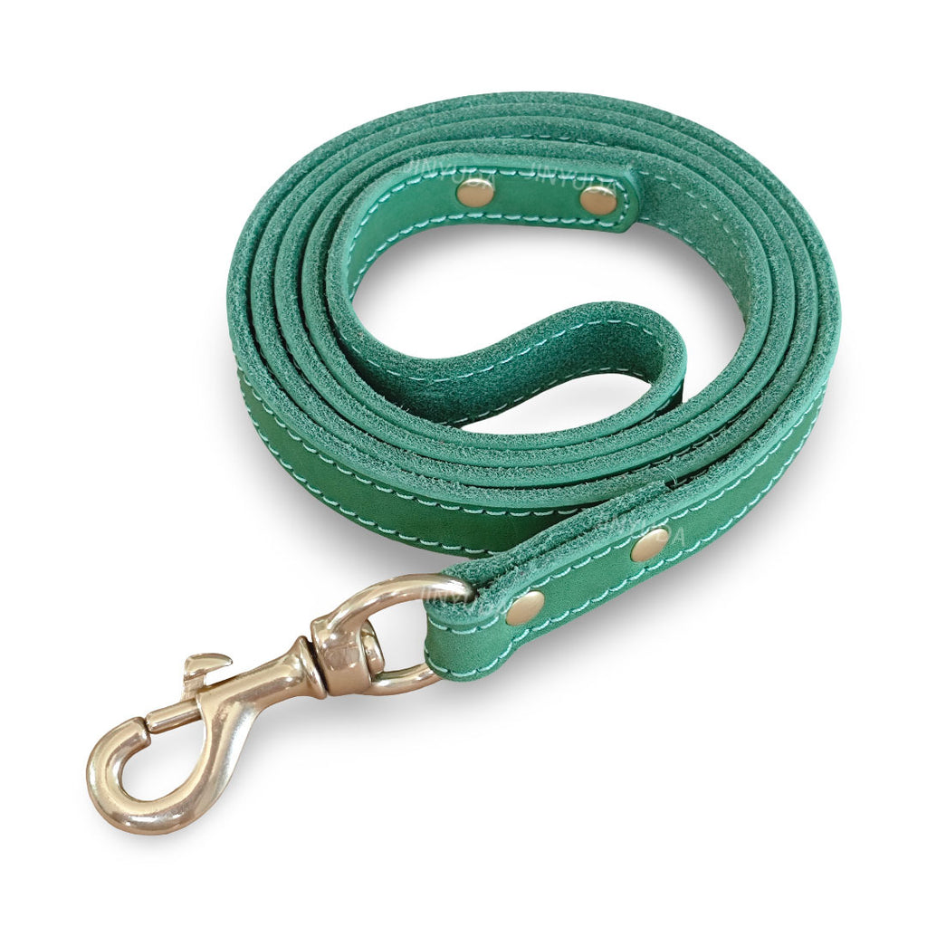 Hunde-Leine aus Vollleder mit Messing-Details