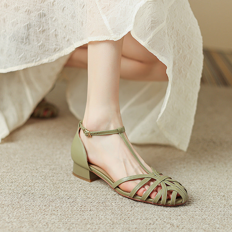 Geflochtene Sandalen mit runder Zehenkappe – Bild 8 | LuxeStyle
