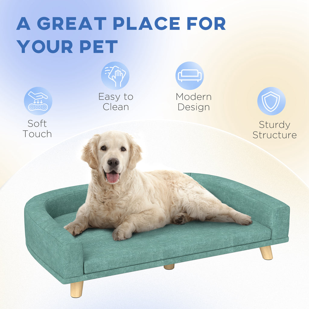 Hundesofa-Bett mit waschbarem Kissen für grosse Hunde & Katzen, grün