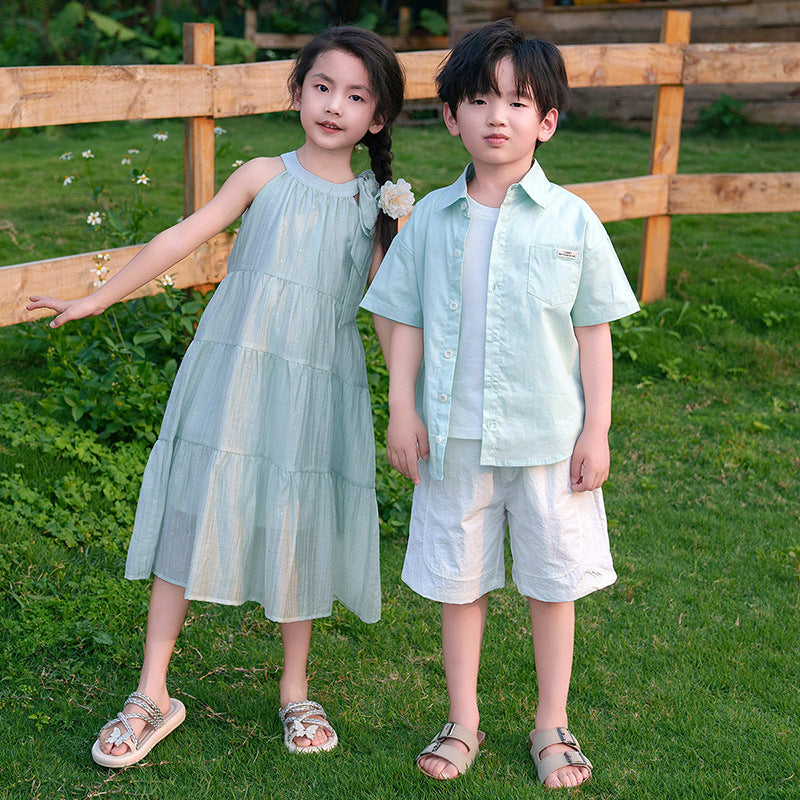 Mintgrünes Chiffon-Kleid für Mutter und Tochter – Bild 7 | LuxeStyle