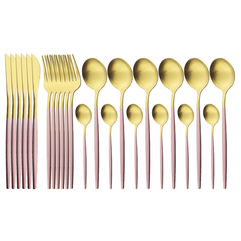 Mattes portugiesisches Besteck-Set (24-teilig) – Bild 4 | LuxeStyle