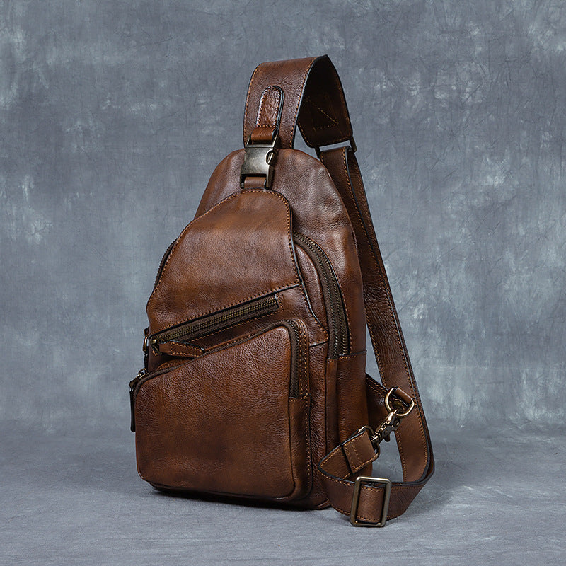 Retro-Messenger-Bag aus Leder