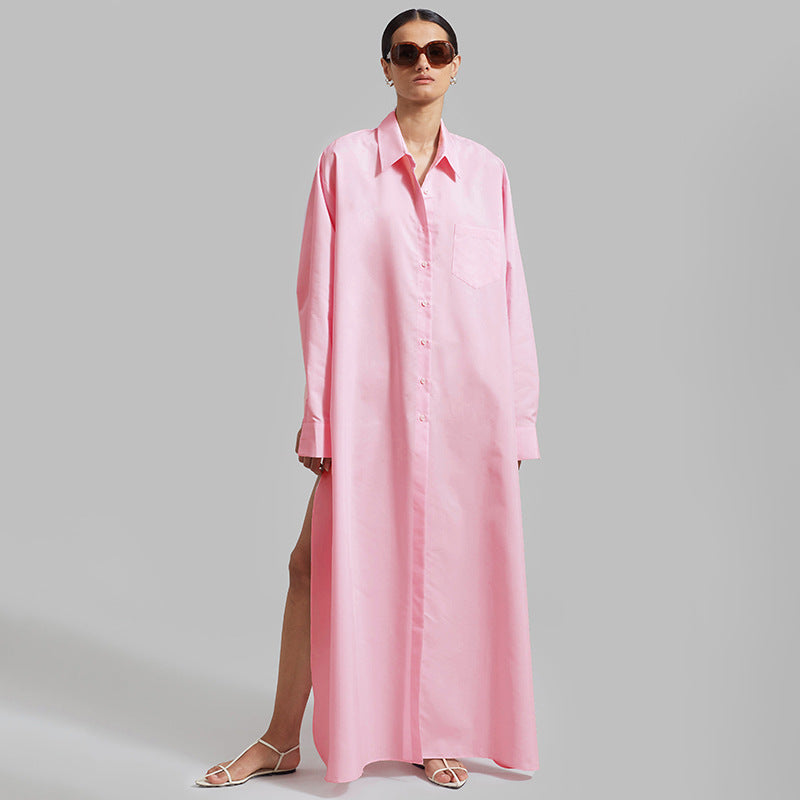 Cardigan-Kleid mit Knopfleiste und Schlitz