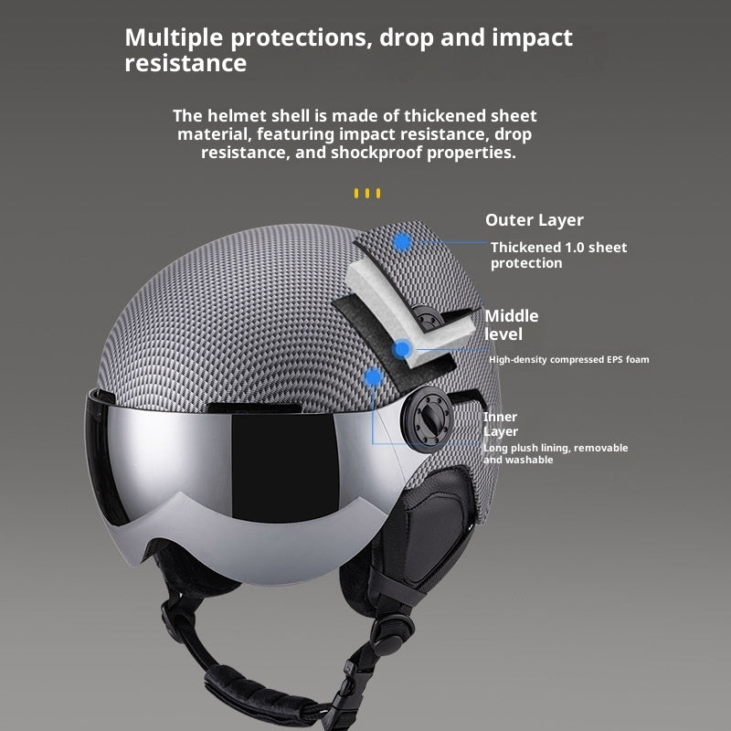 Skihelm-Überzug mit integriertem Visier