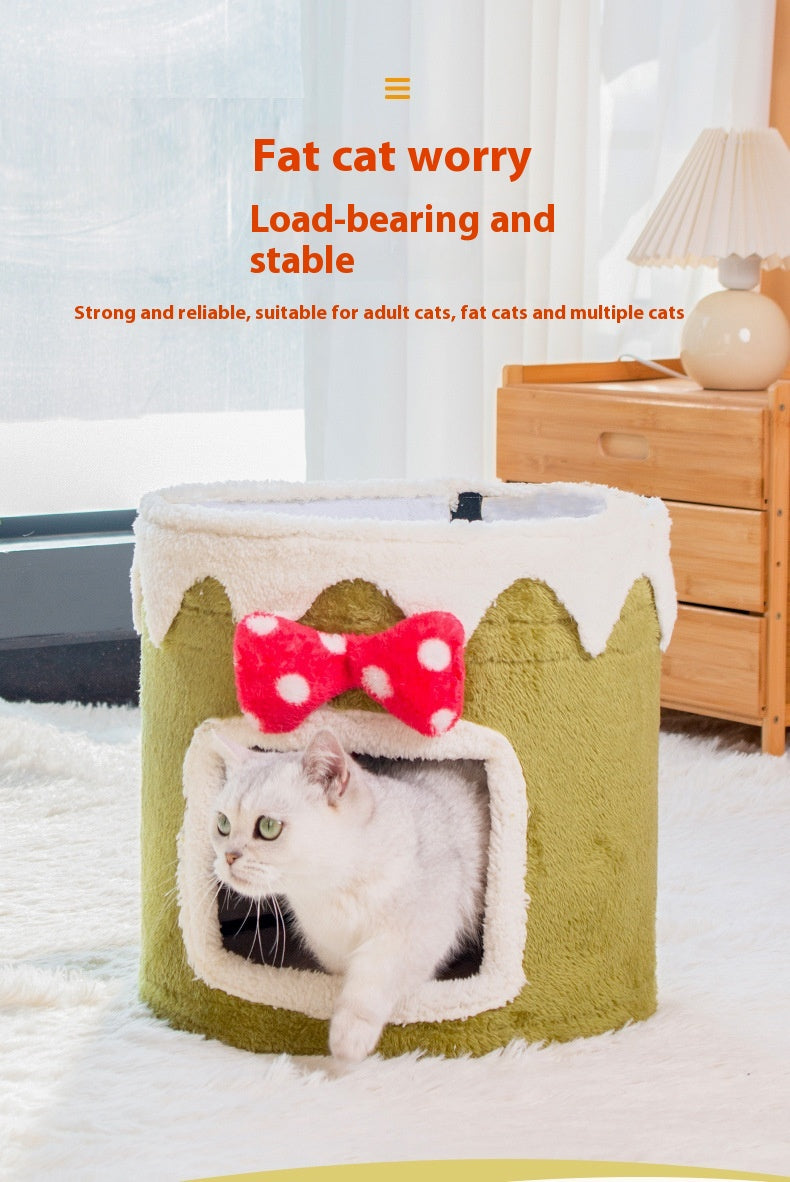 Doppellagiges Katzenbett mit Kletterrahmen