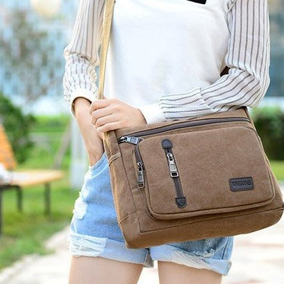 Farbblock Canvas Umhängetasche für Herren – Bild 5 | LuxeStyle