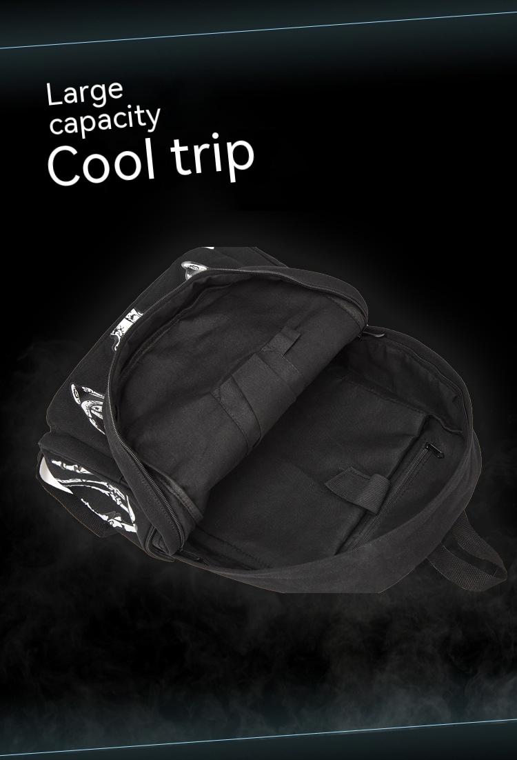 Canvas Rucksack mit Totenkopf-Print – Bild 1 | LuxeStyle