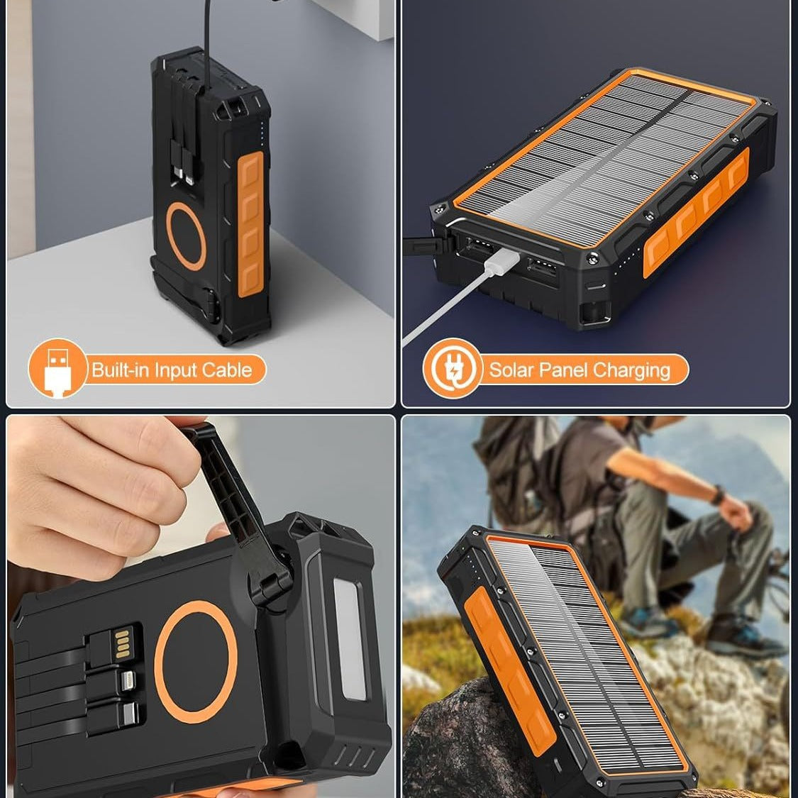 Solar Powerbank mit Kurbel