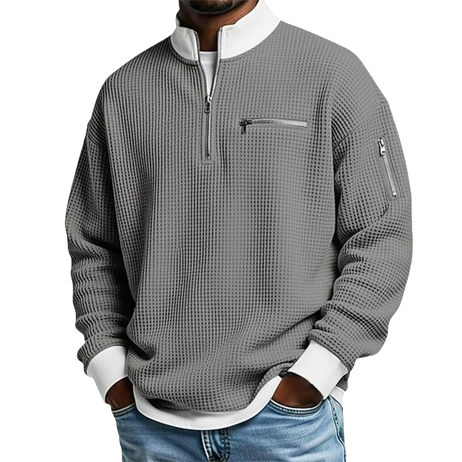 Herren Sport Sweatshirt mit Reissverschluss