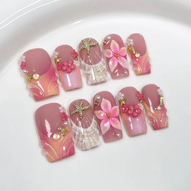 Dreamy Gradient Ocean Nail Art