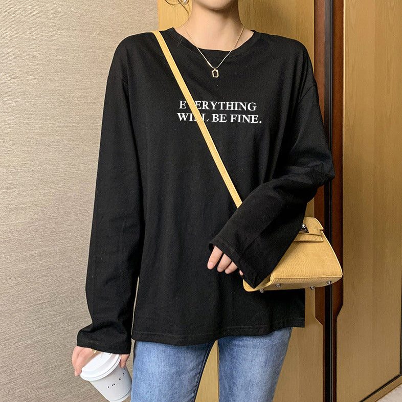 Langarmshirt aus Baumwolle mit Letter-Print