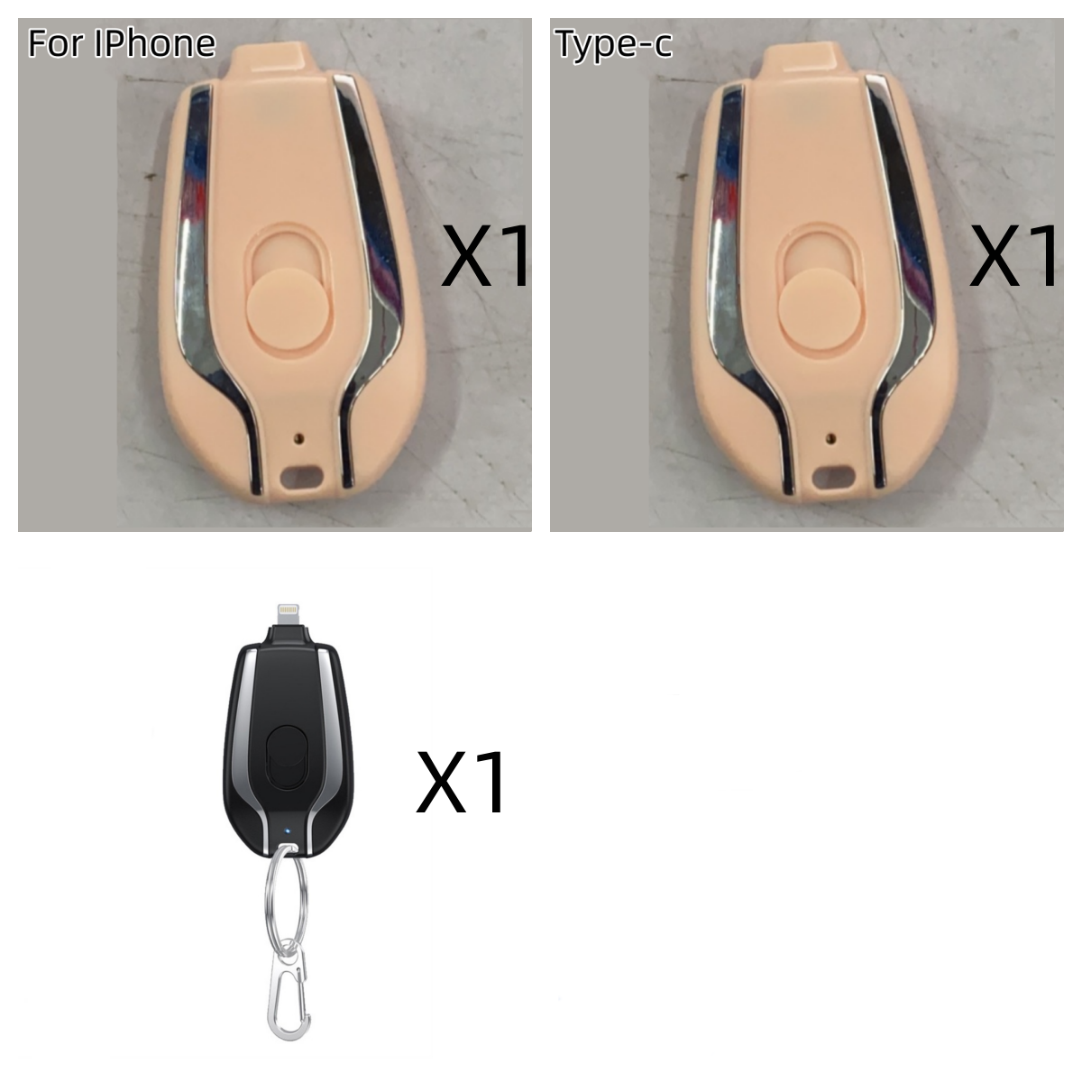Mini Notfall Powerbank mit Karabiner (USB-C)