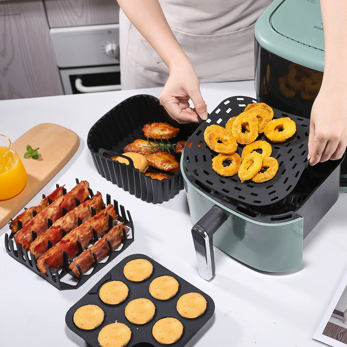 4er-Set Silikon-Backformen für Heissluftfritteusen – Bild 3 | LuxeStyle