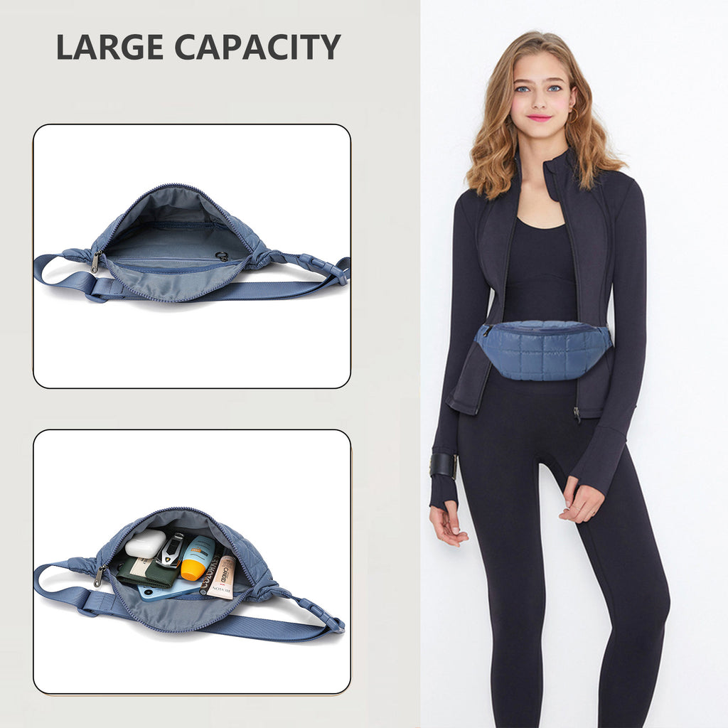 Casual Crossbody Gürteltasche mit geprägtem Diamantmuster