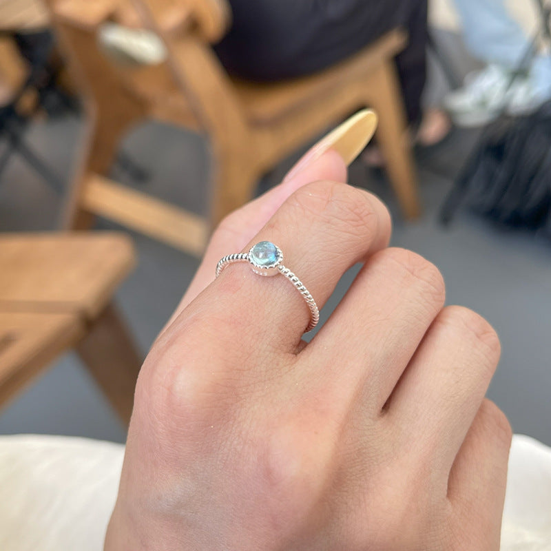 Aquamarin-Ring aus S999 Sterlingsilber – Bild 4 | LuxeStyle