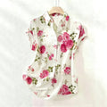 Bluse mit Blumenmuster und Reverskragen