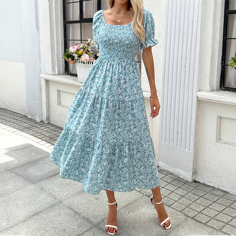 Langes Blumenkleid für Damen